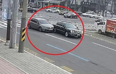 고의 교통사고 현장. <부산지방경찰청 제공>